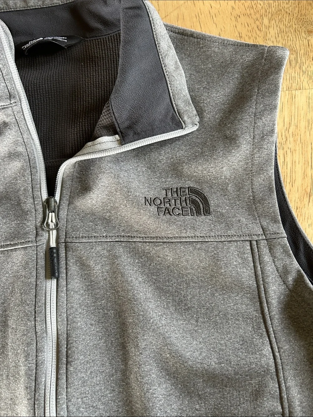 The North Face Men's Heather Gray Softshell Vest - Full Zip